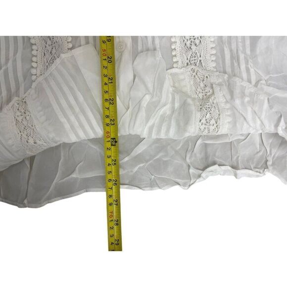 Zara Womens Button Up Shirt Size S White Lace Long Sleeve 2903/040 NWT - Picture 12 of 12